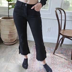 Flying Monkey Black Distressed Ankle Jeans